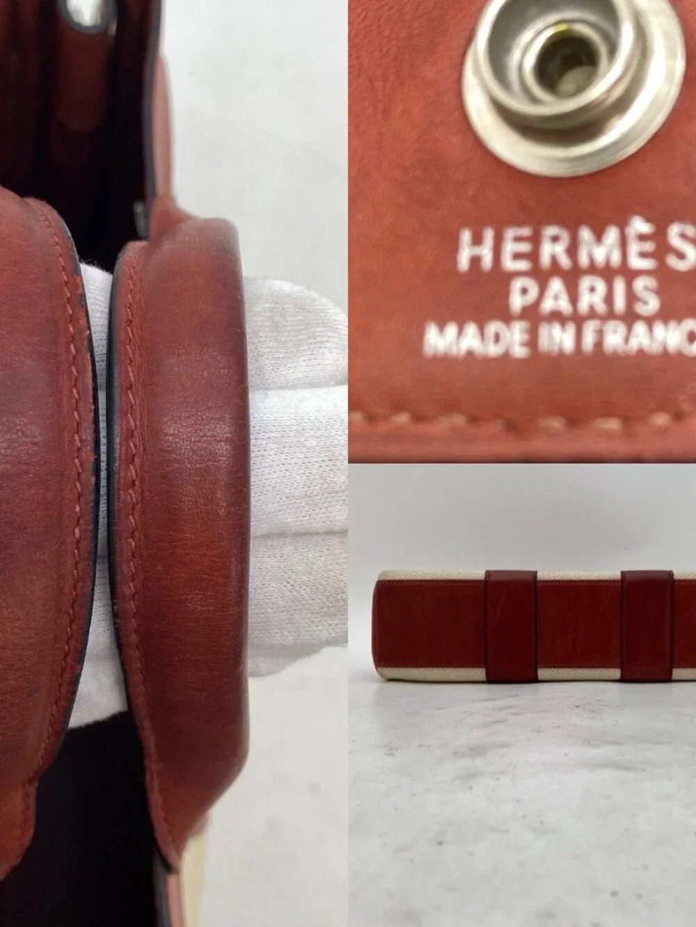 Hermes Handbag Fourre Tout PM Half Leather Tote Travel Business - Picture 4 of 12